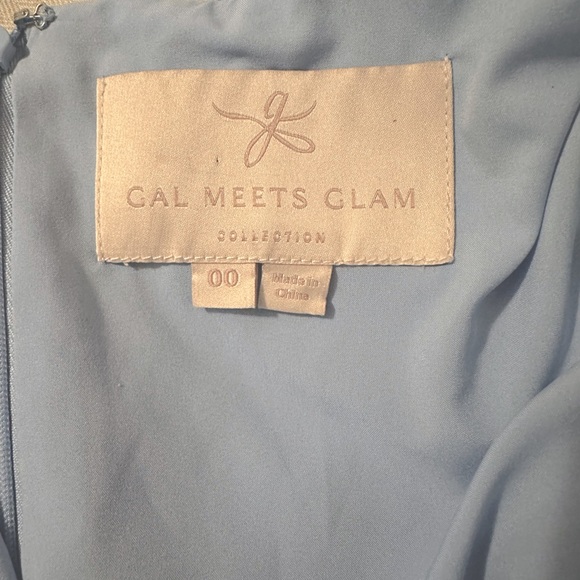 Gal Meets Glam Long Sleeve Kelsey A-line Mini Dress in Periwinkle Floral - Picture 10 of 13